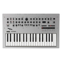 Top view of Korg minilogue Polyphonic Analogue Synthesizer on white background
