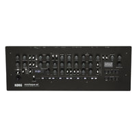 Top view of Korg minilogue xd module Polyphonic Analogue Synthesizer on white background