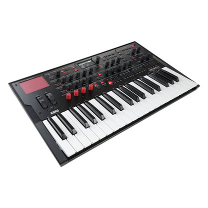 Angled left view of Korg modwave mk II Wavetable Synthesizer on white background