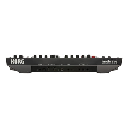 Rear view of Korg modwave mk II Wavetable Synthesizer on white background