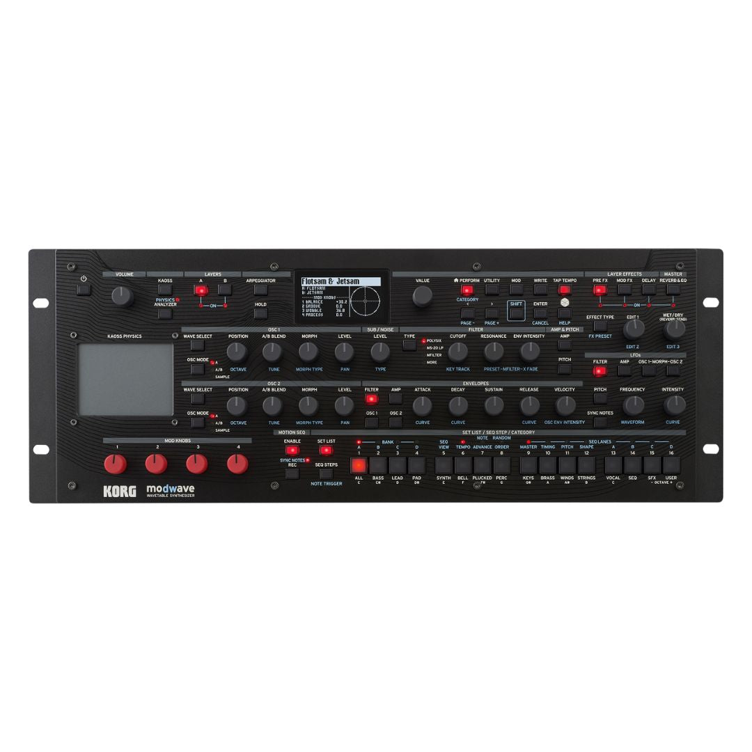Top view of Korg modwave module on white background
