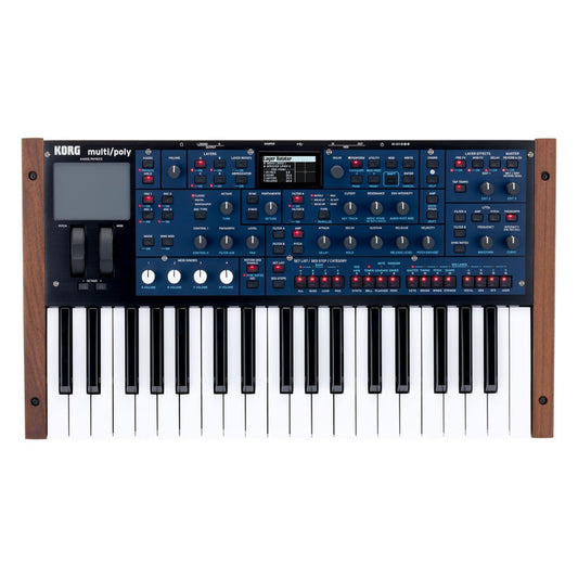 Top view of Korg multi/poly on white background