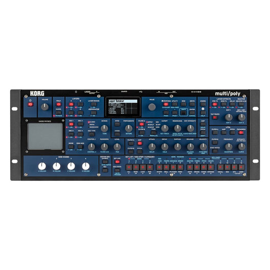 Top view of Korg multi/poly module on white background