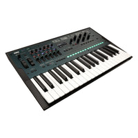 Angled view of Korg opsix mk II on white background