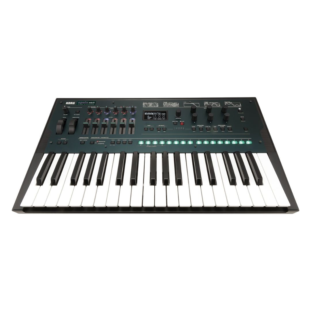 Front view of Korg opsix mk II on white background