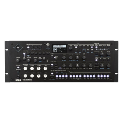 Top view of Korg wavestate module on white background