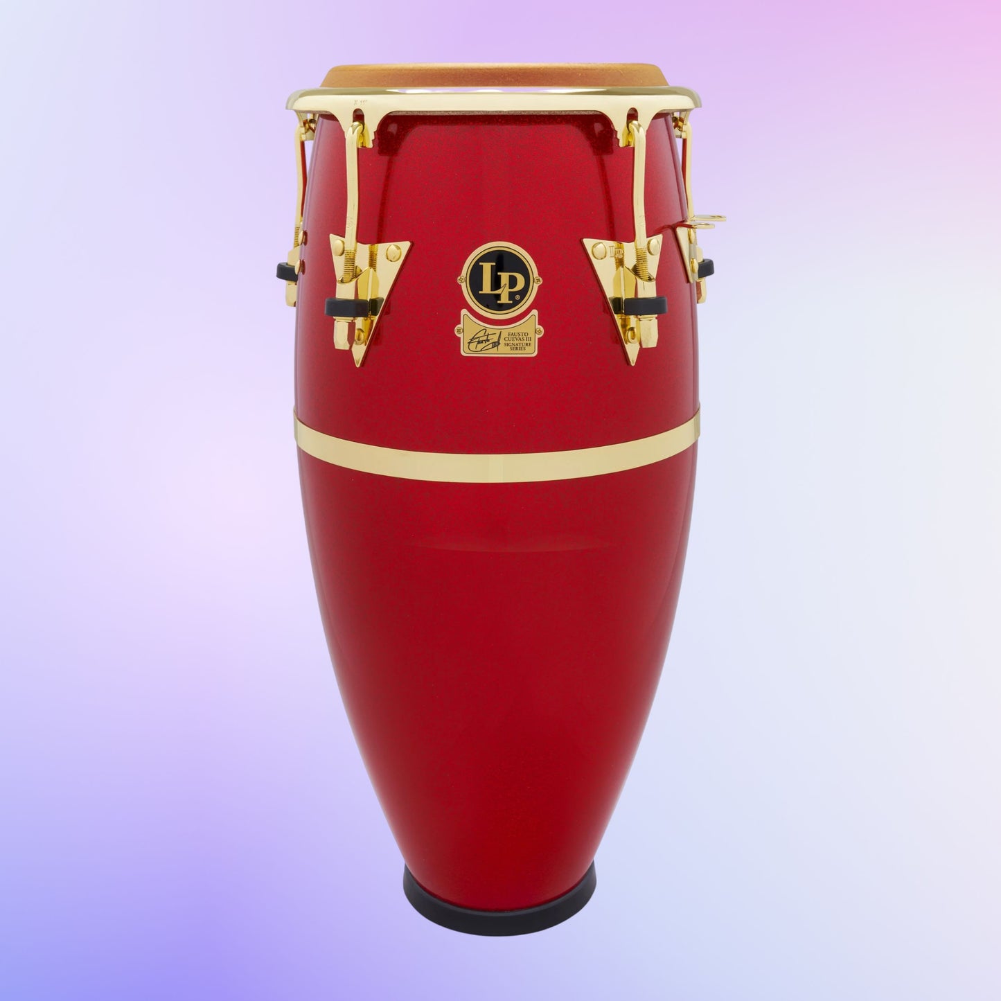 Front view of LP Fausto Cuevas 11″ Quinto on purple gradient background