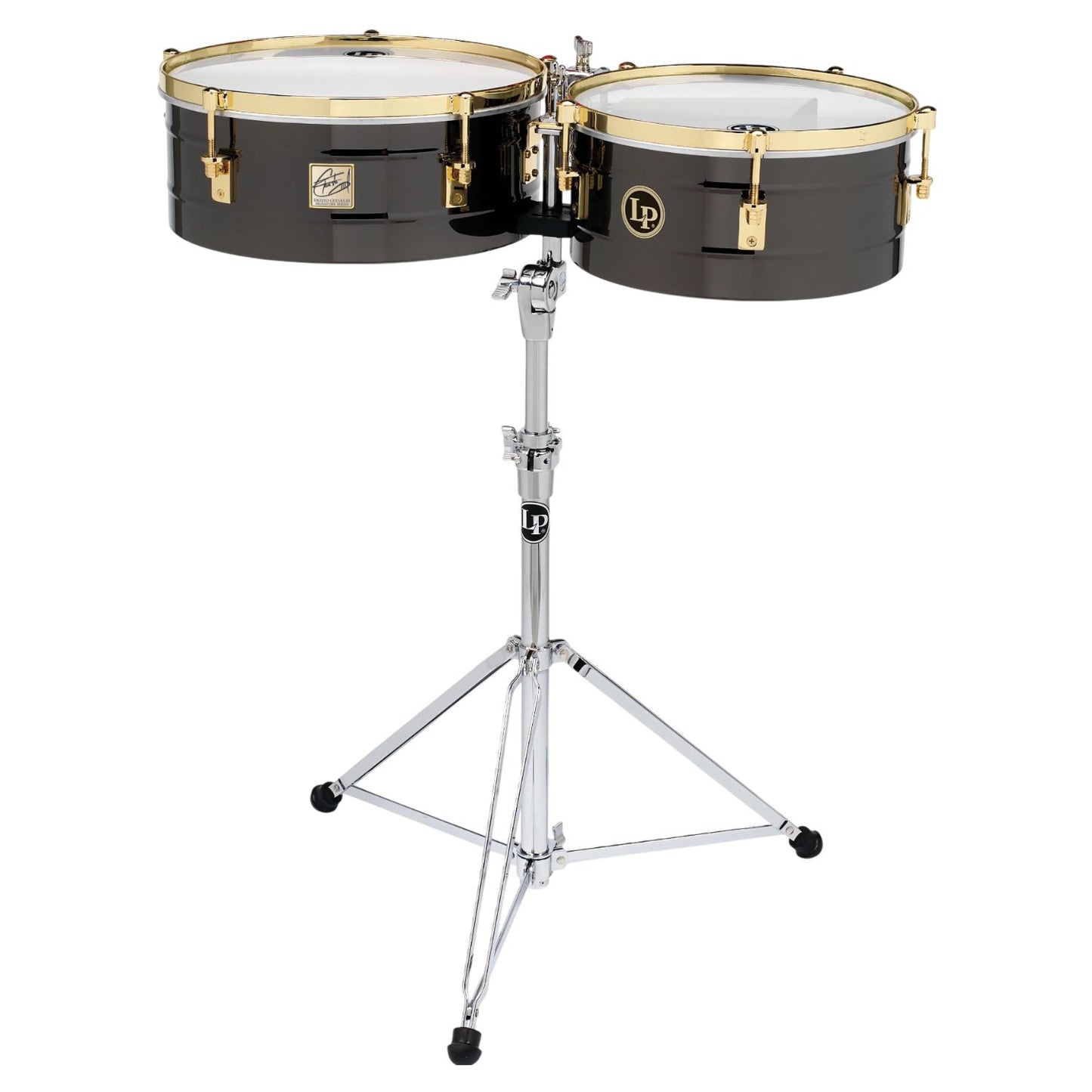 Front view of LP Fausto Cuevas 14″ & 16″ Timbales on white background