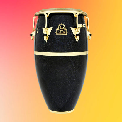 Front view of LP Galaxy 12-1/2″ Tumba on orange and red gradient background