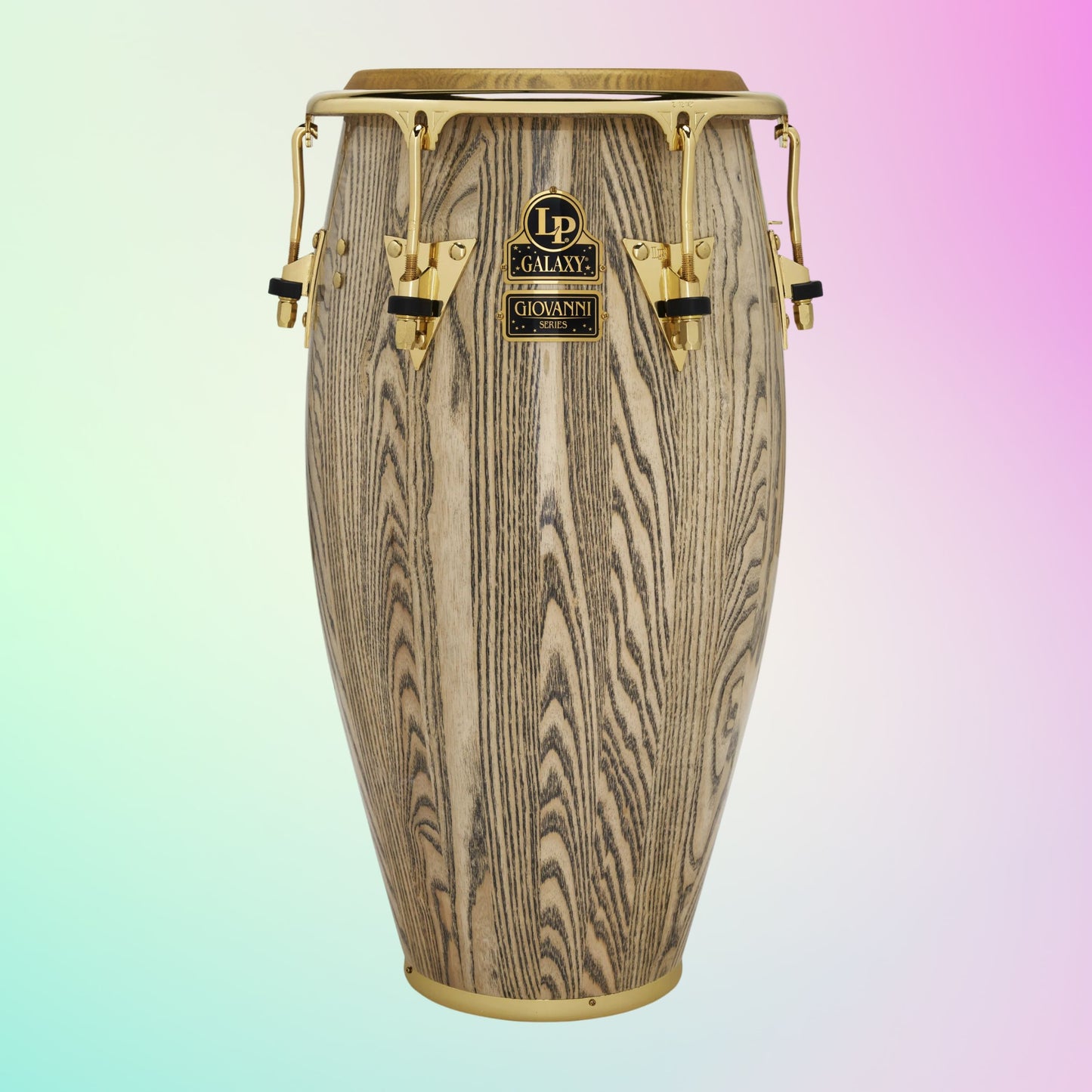 Front view of LP Giovanni Galaxy 12-1/2″ Tumba on multicolored background