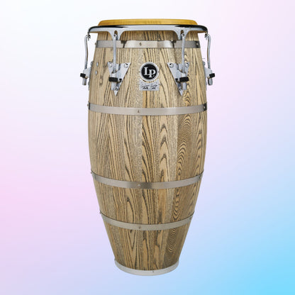 Front view of LP Giovanni Palladium 12-1/2″ Tumba on pink and blue gradient background