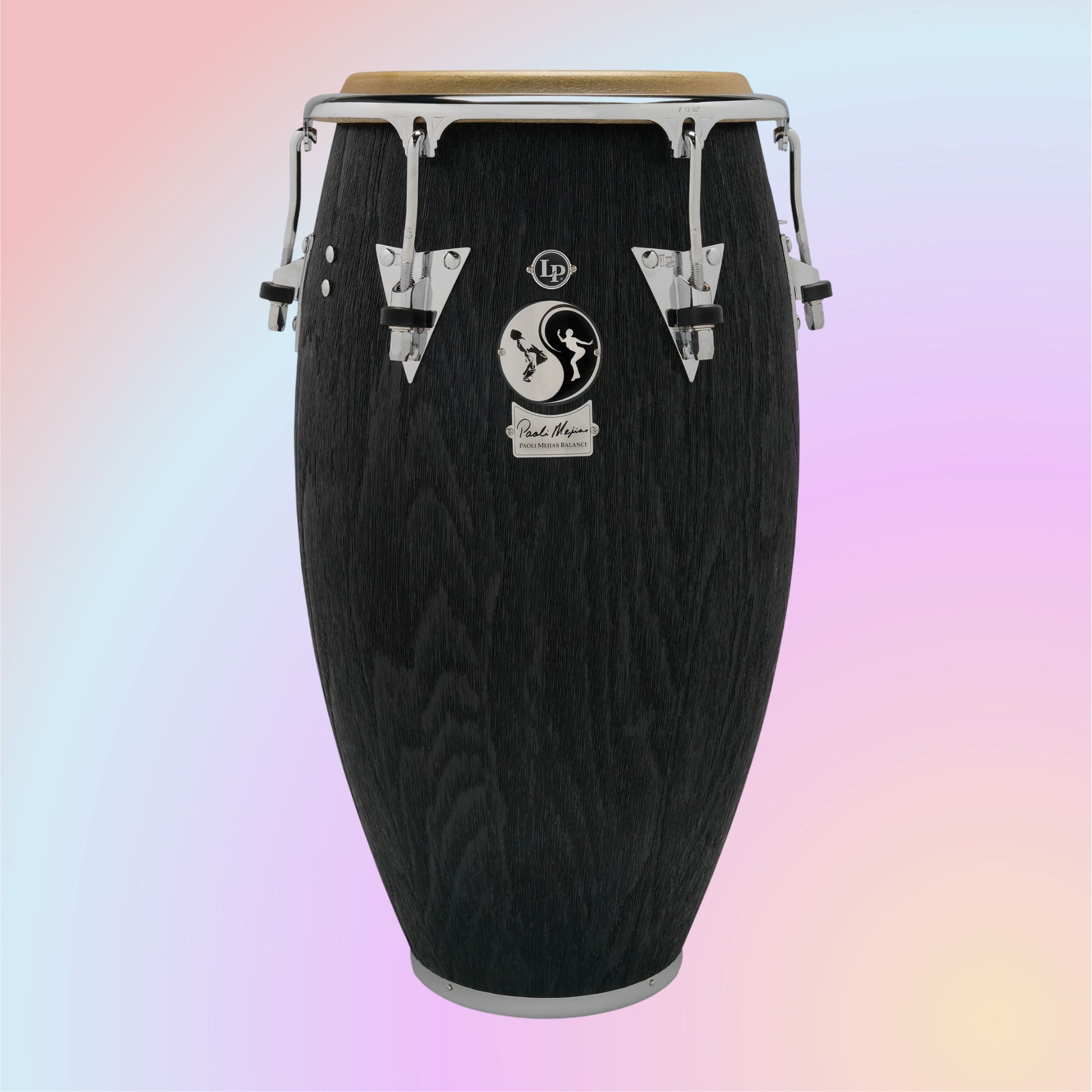 Front view of LP Paoli Mejias Balance 12-1/2″ Tumba on multicolored background