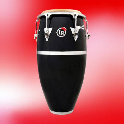 Front view of LP Patato 11-3/4″ Conga Black on red background