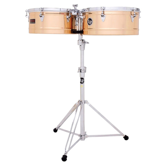 Front view of LP Prestige 14″ & 15″ Timbales Bronze on white background