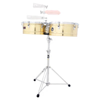 Front view of LP Prestige 14″ & 15″ Timbales Brass on white background
