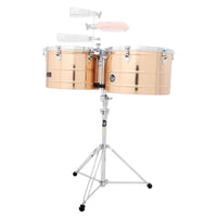 Front view of LP Prestige 15″ & 16″ Thunder Timbales Bronze on white background