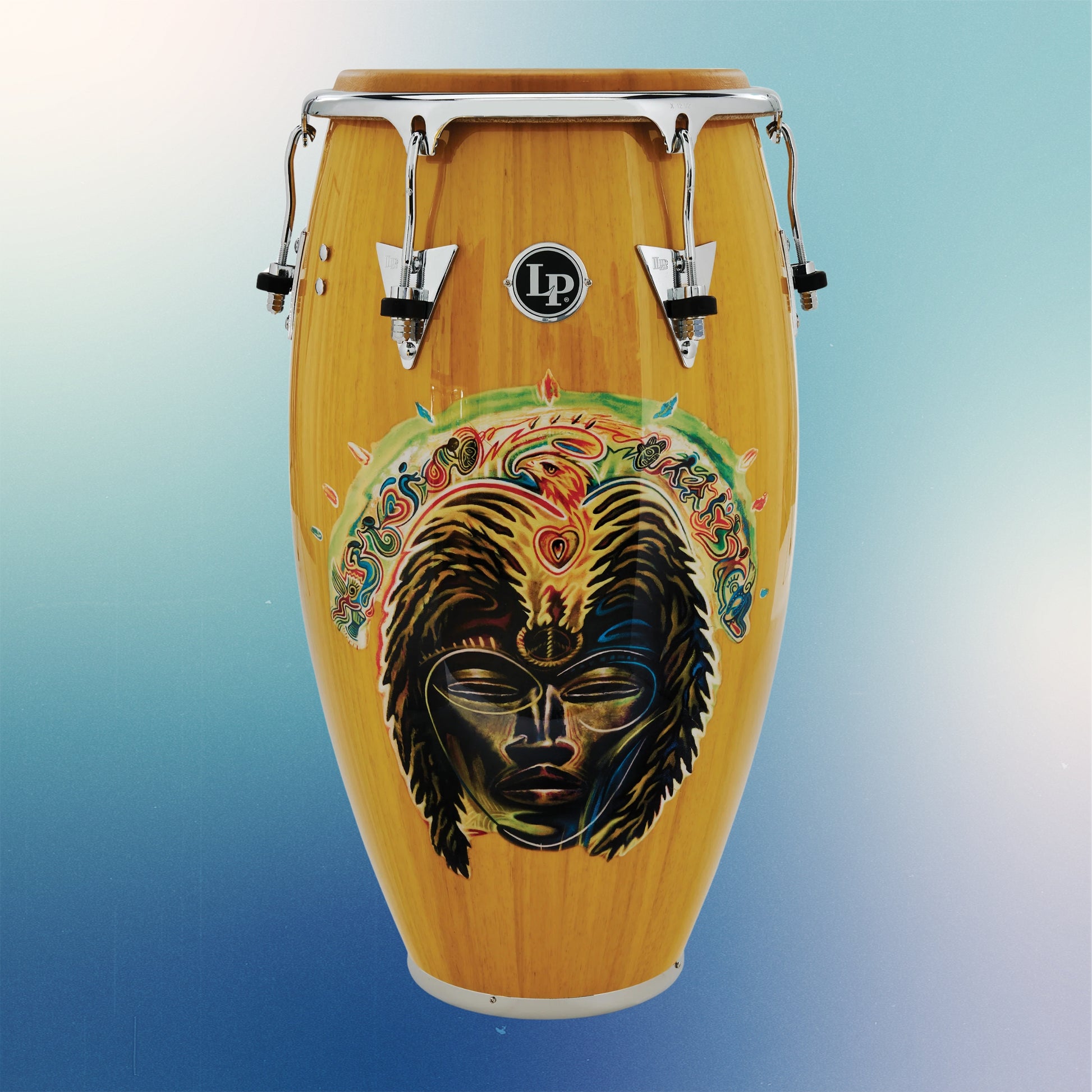 Front view of LP Santana Africa Speaks 12-12″ Tumba on Blue Background