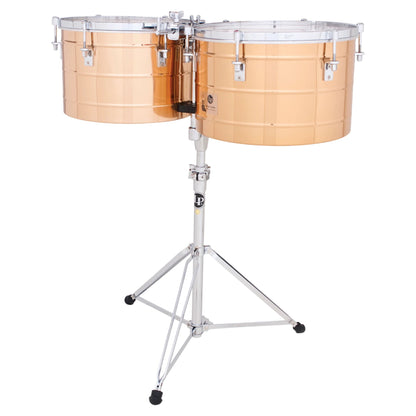 Front view of LP Tito Puente 15″ & 16″ Timbales on white background