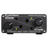 Front view of Lake People G103D4 Dante Headphone Amplifier on white background