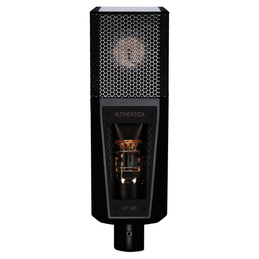 Front view of Lewitt Audio LCT 940 Tube and FET Microphone on white background