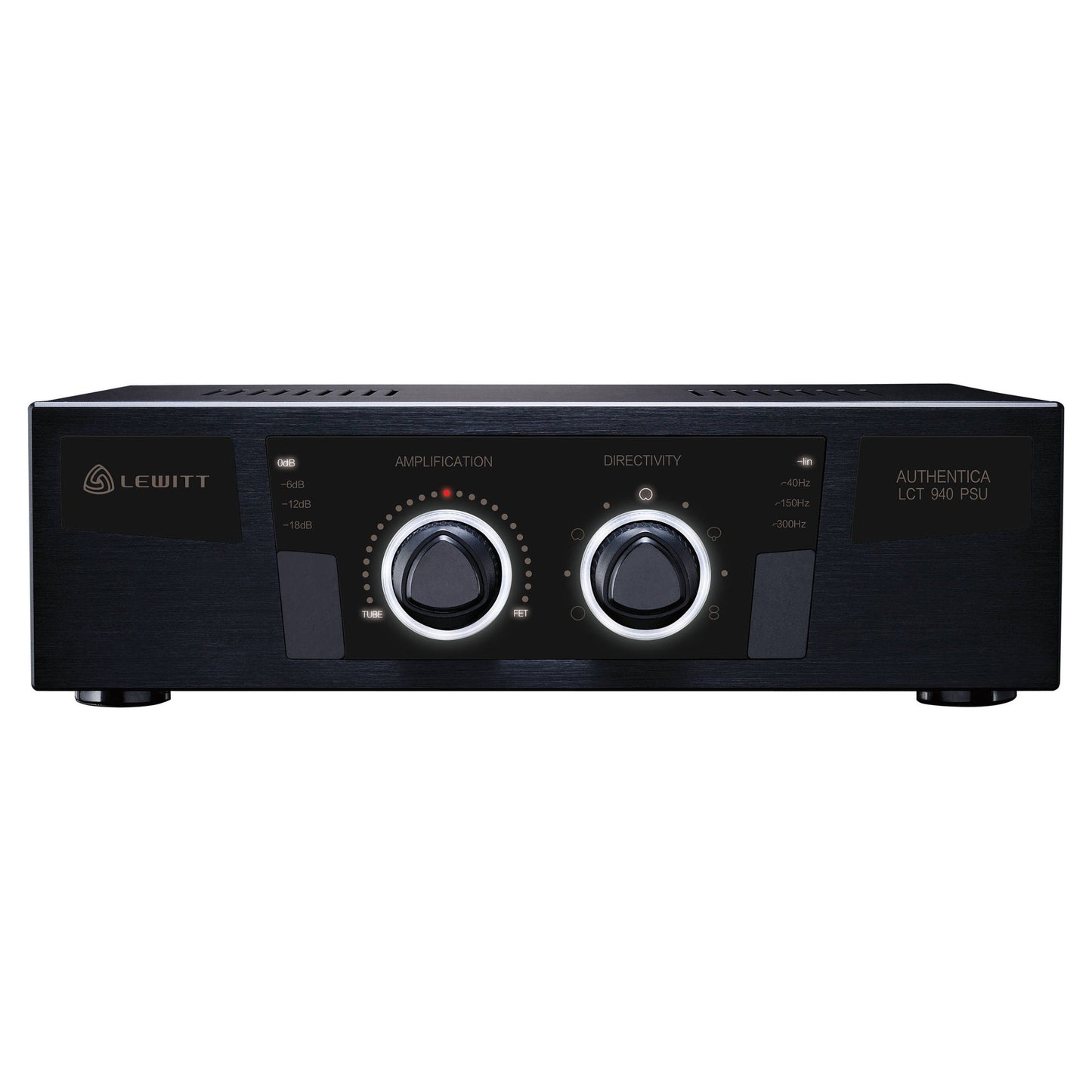 Front view of Lewitt Audio LCT 940 Tube and FET Microphone Power Supply on white background