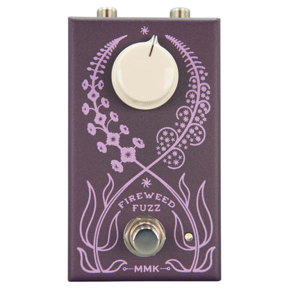 Front view of MMK Electrics Fireweed Fuzz Pedal on white background