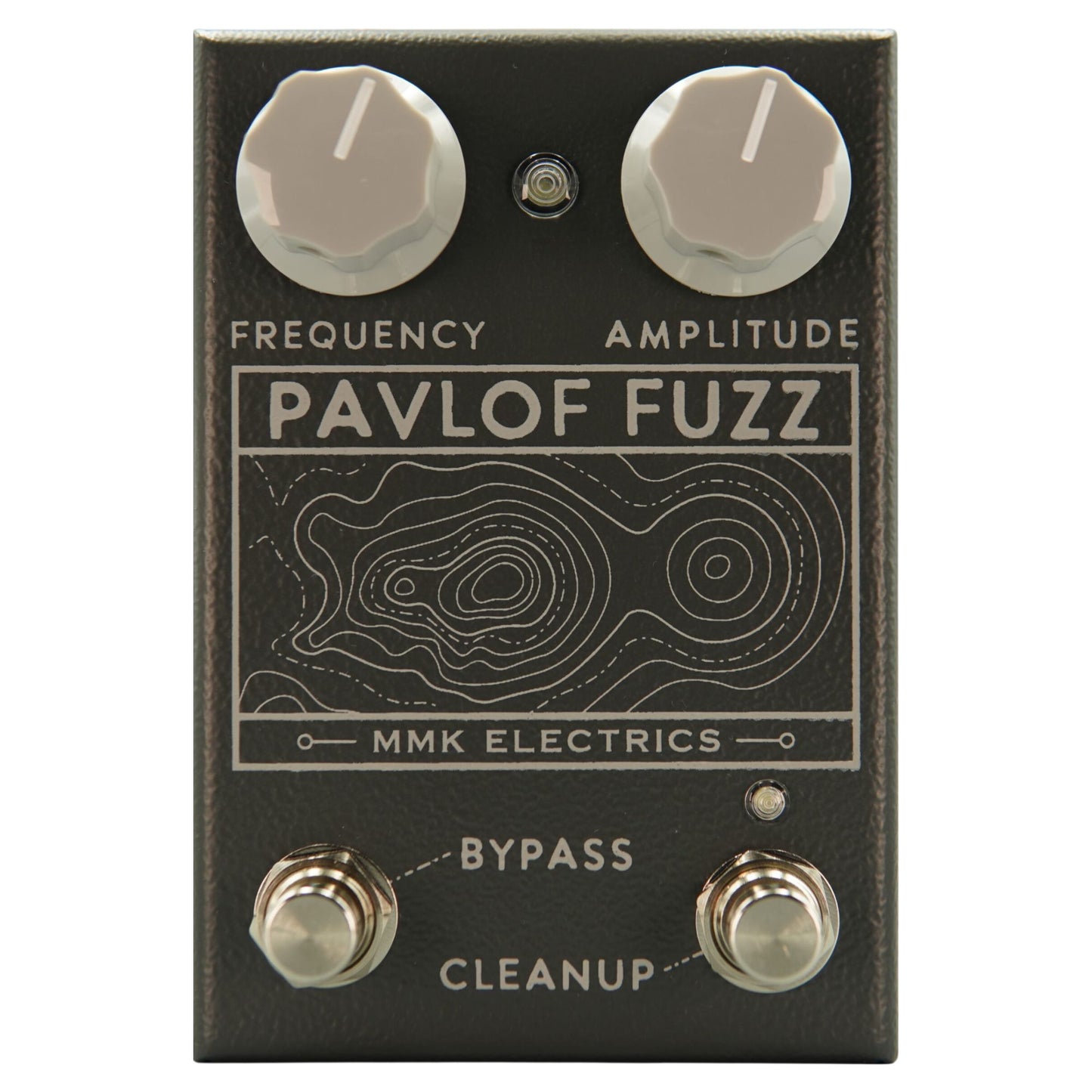 Front view of MMK Electrics Pavlof Fuzz Pedal on white background