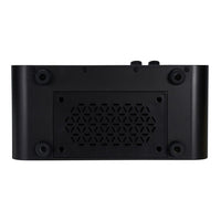 Black electronic device with a geometric pattern on a white background