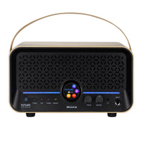 Black and gold electronic device with 'MOOER' branding on a white background