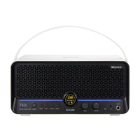 Front view of MOOER F40i Amp Snowfall White on white background