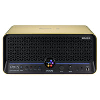 Front view of MOOER F40i Li Amp Imperial Gold on white background