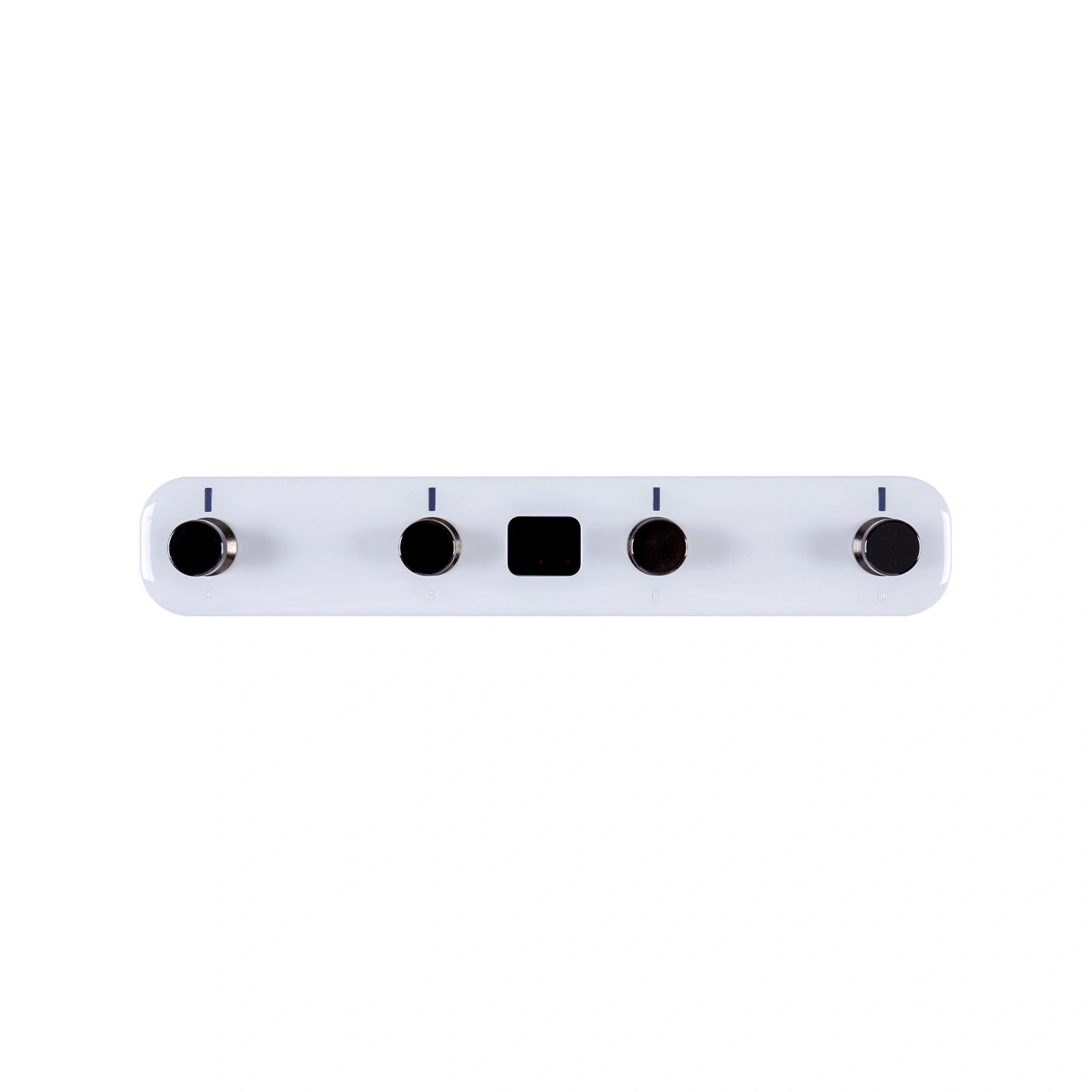 Top view of white Mooer F4 on white background