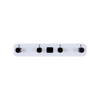 Top view of white Mooer F4 on white background