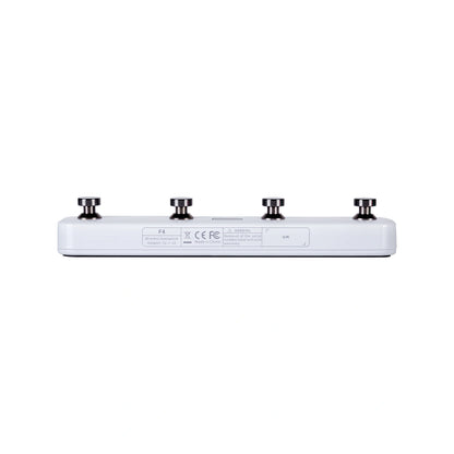 Rear panel of white Mooer F4 on white background