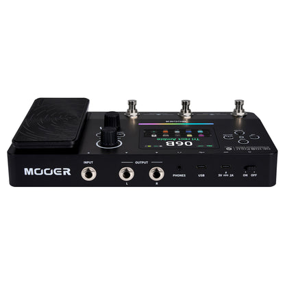 Top ports view of MOOER GE100 Pro Li Pedal on white background