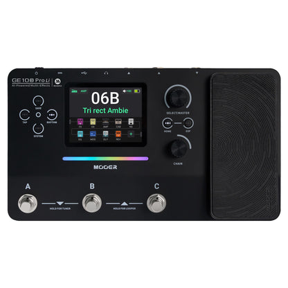 Front view of MOOER GE100 Pro Li Pedal on white background