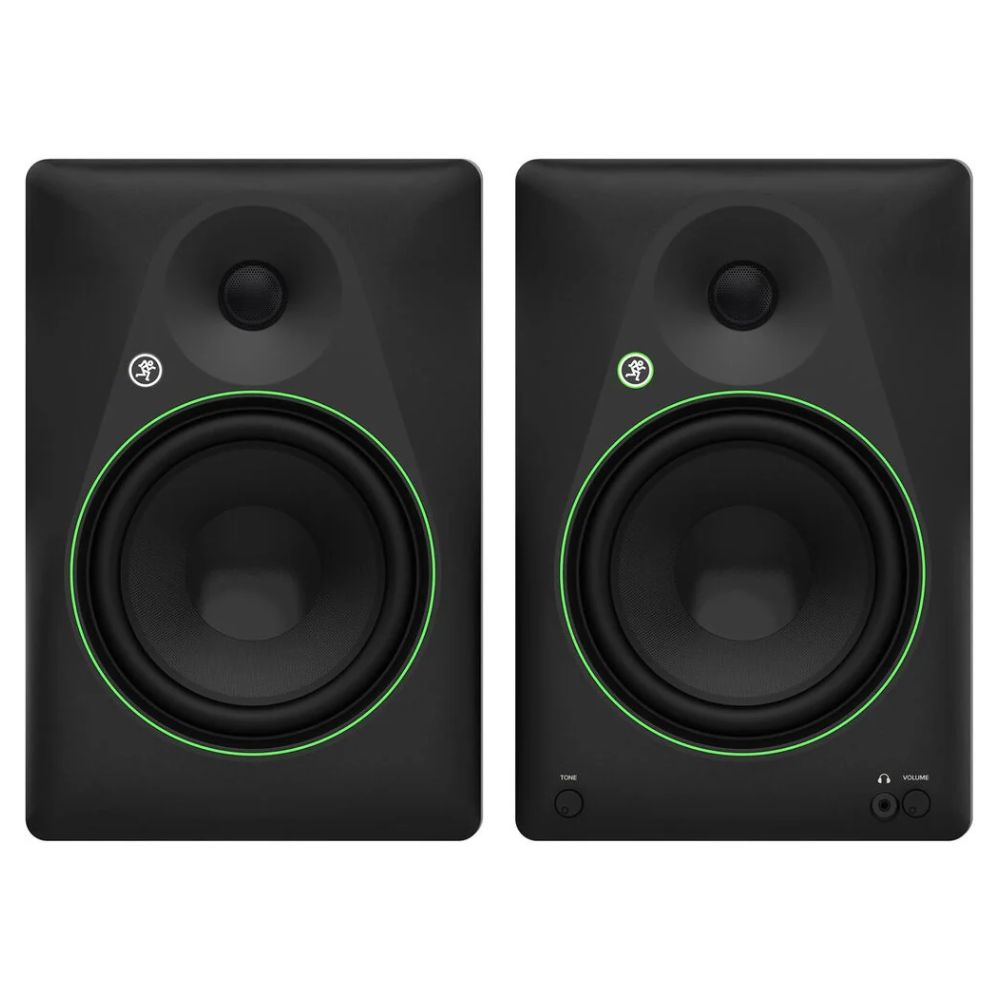 Front view of Mackie CR8BT 8" Powered Studio Monitors with Tone Control & Bluetooth on white background