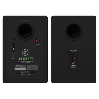 Rear ports view of Mackie CR8BT 8" Powered Studio Monitors with Tone Control & Bluetooth on white background