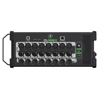 Front ports view of Mackie DL16SE 16-Channel Digital Rack Mixer on white background