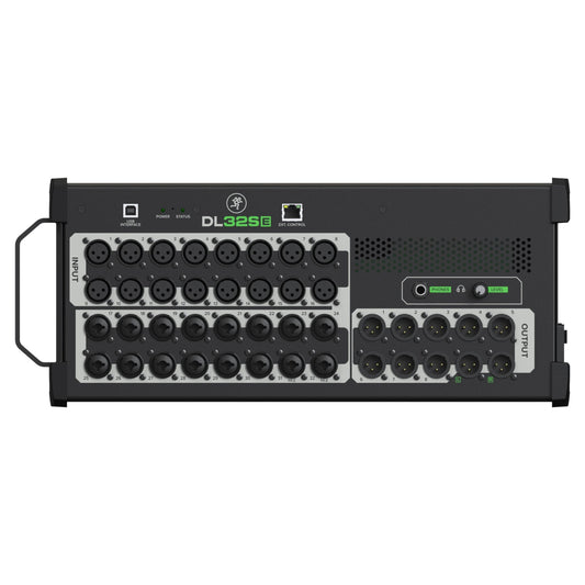 Front ports view of Mackie DL32SE 32-Channel Wireless Digital Mixer on white background