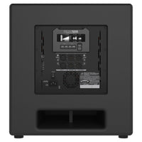 Rear ports view of Mackie DLM12S 12" 2000W Powered Loudspeaker on white background