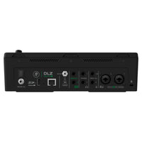 Rear ports view of Mackie DLZ Creator XS Adaptive Digital Streaming Mixer on white background