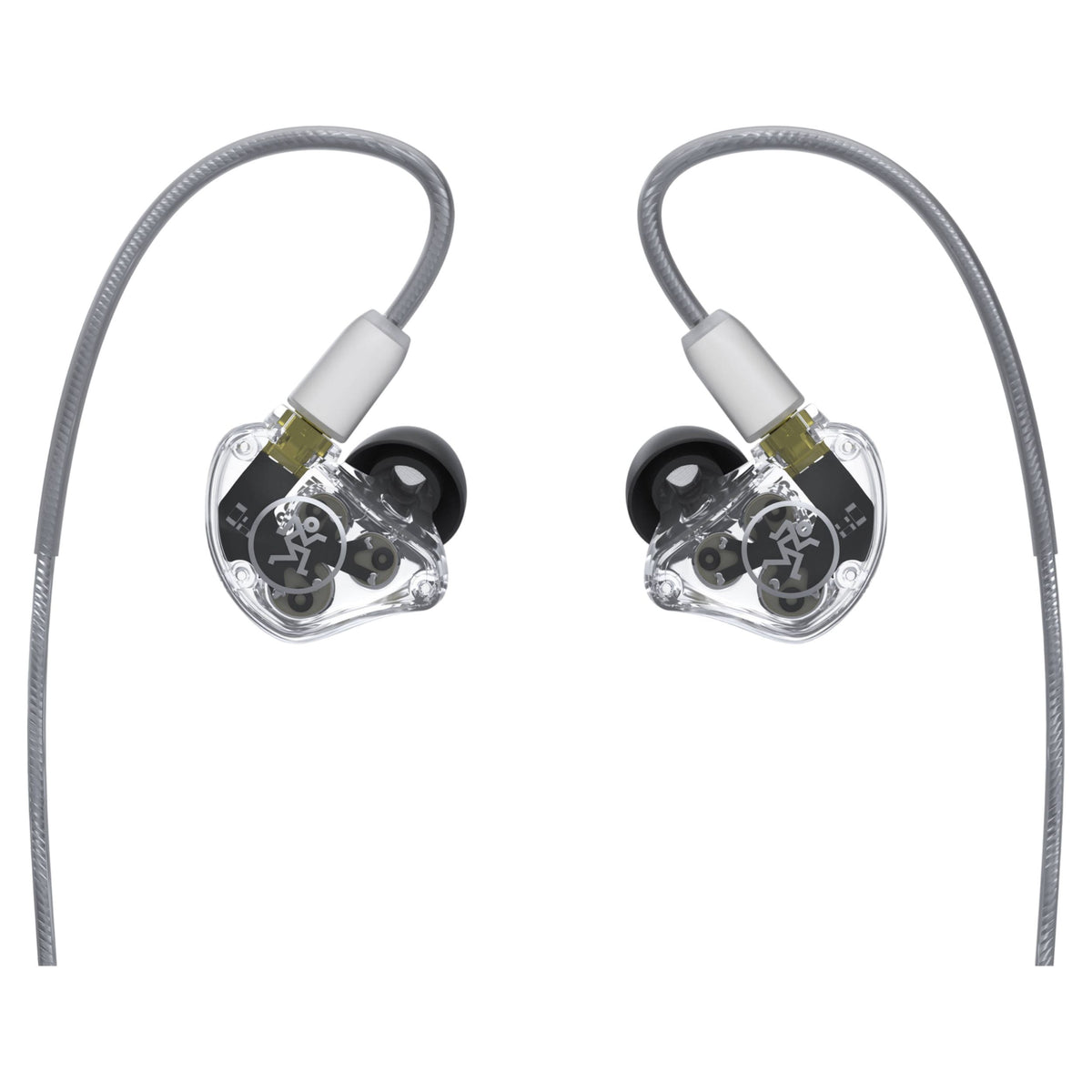 Front view of Mackie MP-320 Triple Dynamic Driver Professional In-Ear Monitors on white background