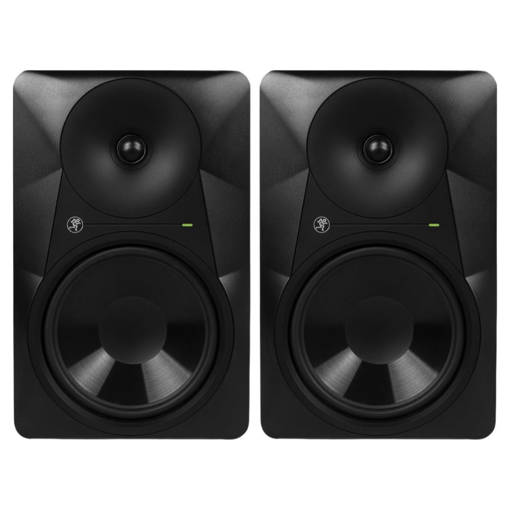 Front view of Mackie MR824 8" Powered Studio Monitor Pair on white background