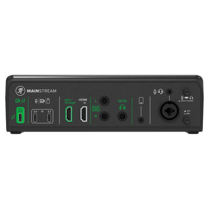 Rear ports view of Mackie MainStream Live Streaming and Video Capture Interface on white background