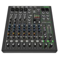 Front view of Mackie ProFX10 GO Battery-Powered Mixer on white background