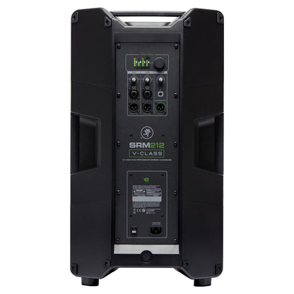 Rear ports view of Mackie SRM212 V-Class 12" 2000W High-Performance Powered Loudspeaker on white background