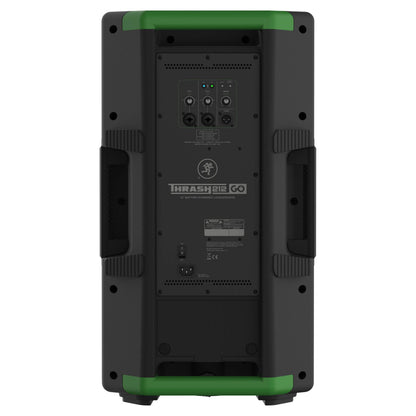 Rear ports view of Mackie Thrash212 GO 12" 300W Battery-Powered Loudspeaker on white background