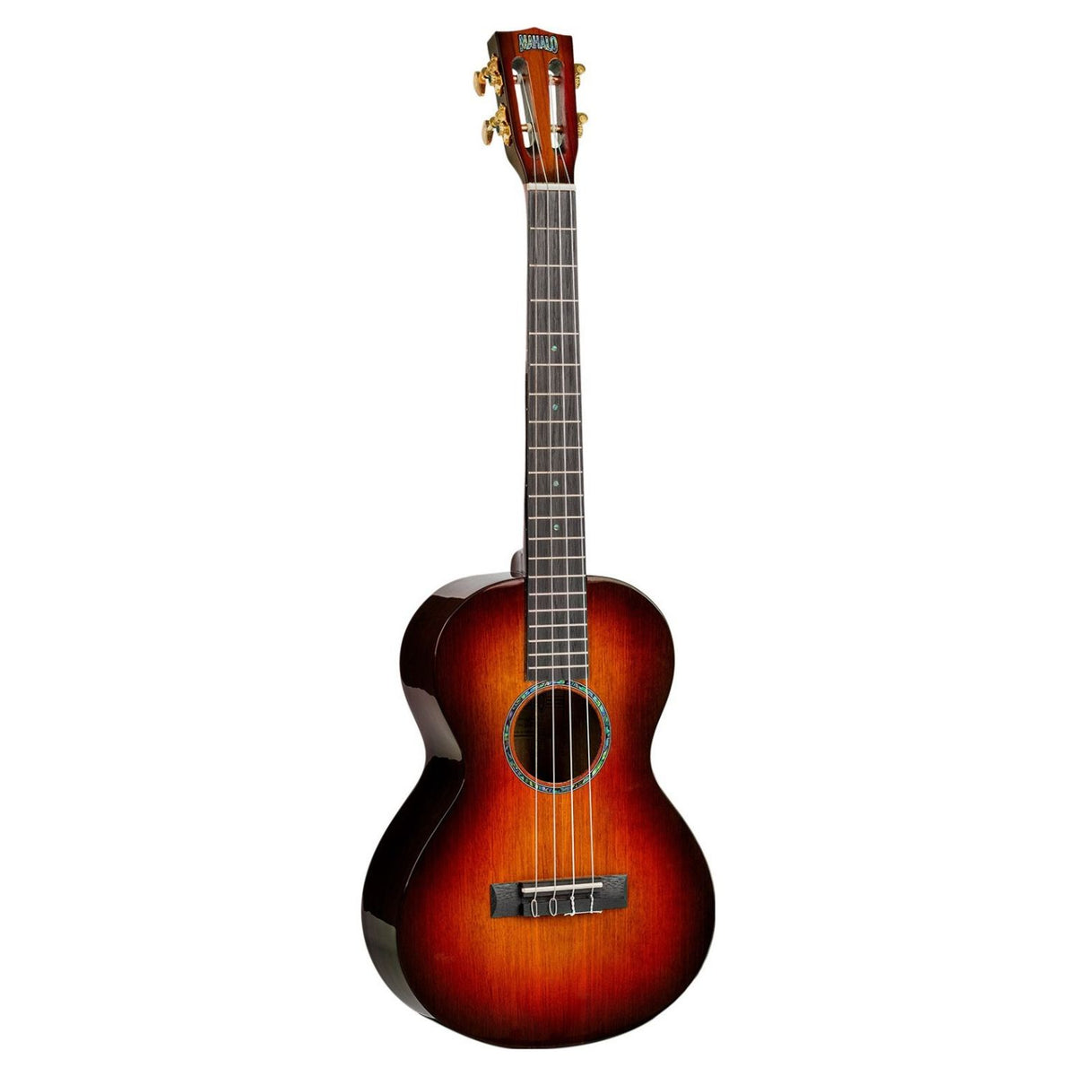 Front view of Mahalo MJ4 Java Series Baritone Ukulele 3 Tone Sunburst on white background