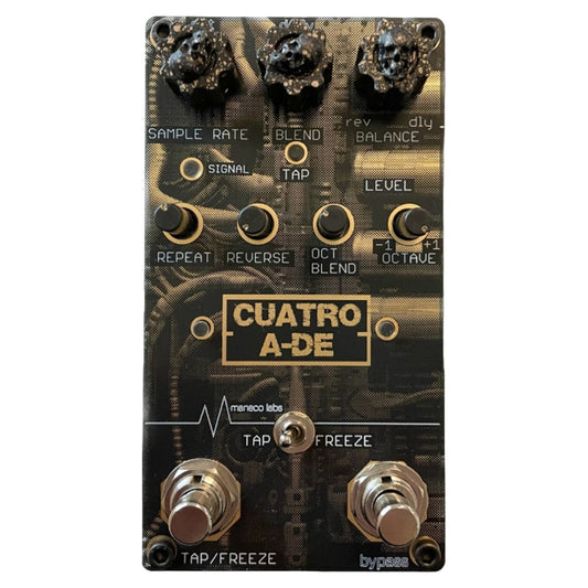 Front view of Maneco Labs 4AD Delay and Reverb Pedal on white background